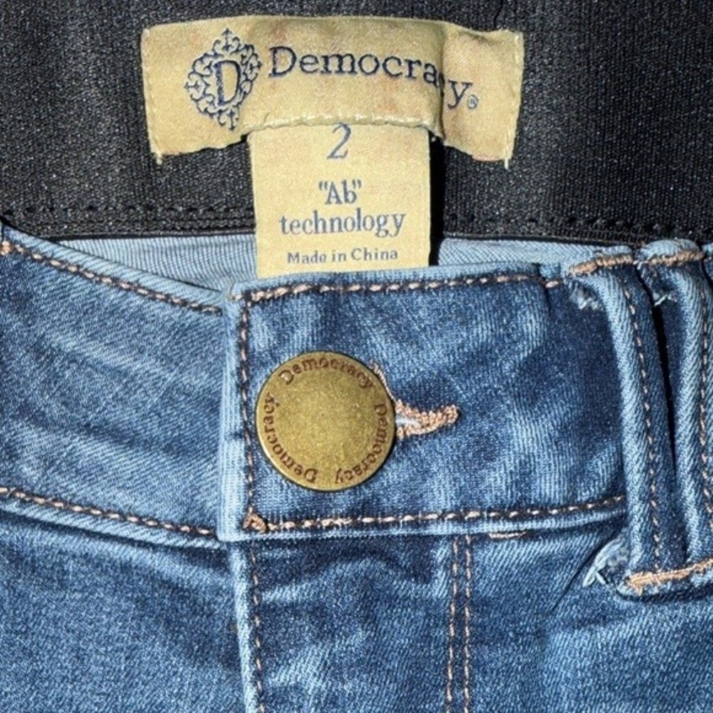 Democracy Ab Technology Bootcut Jeans Medium Wash Distressed Size 2 B2479KECCXX - Picture 2 of 10